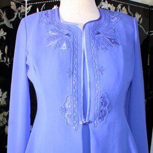 BEADED/SEQUIN COCKTAIL DRESS SUIT BLUE 18 (MOTHER OF BRIDE)